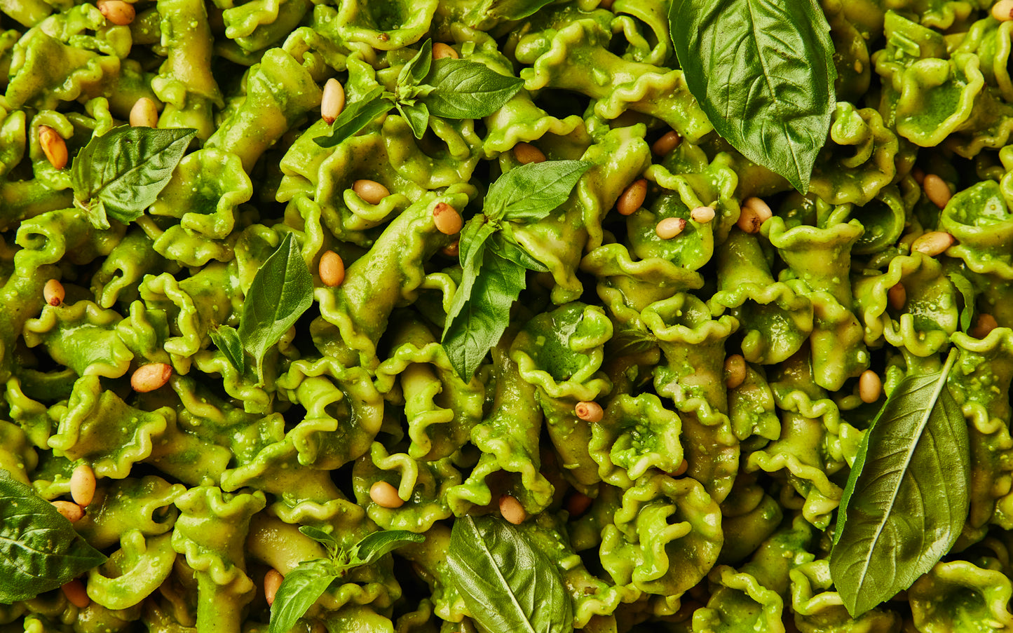 Campanelle with Peas, Pecorino + Basil Pesto