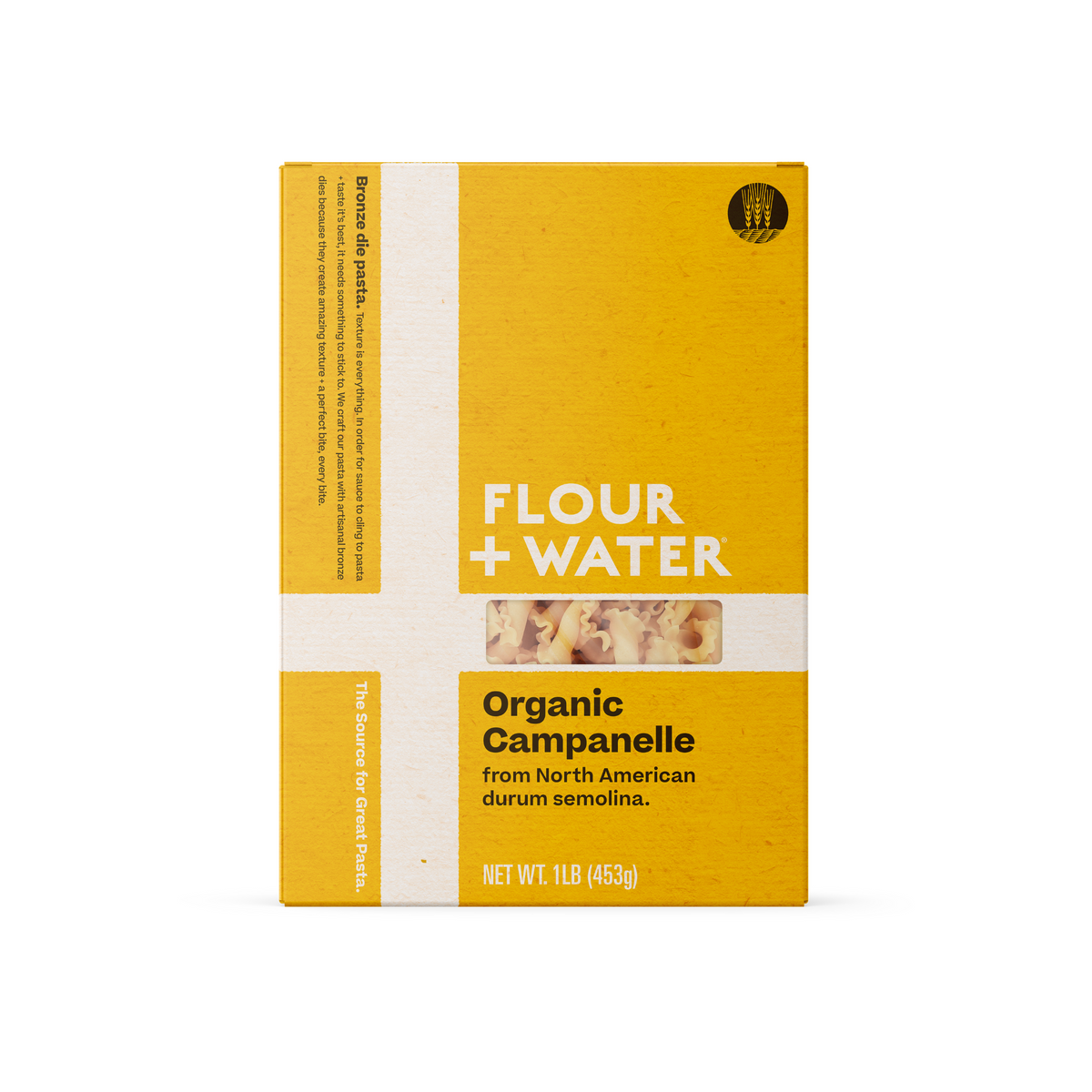 Flour + Water Organic Semolina Pasta, Macaroni, Spaghetti, Campanelle